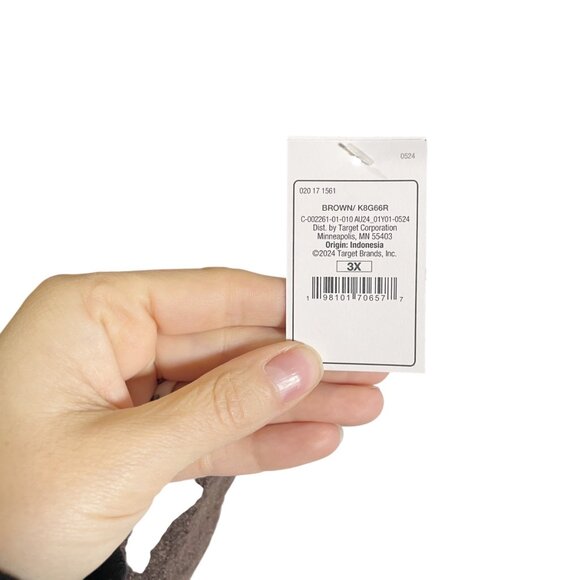 Auden Brown Textured Sleep Shorts 3X Cozy Drawstring Knit - Picture 3 of 4